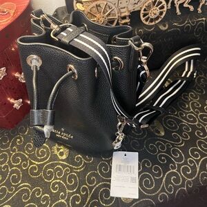 Kate Spade Rosie black pebbled leather mini bucket bag KC740